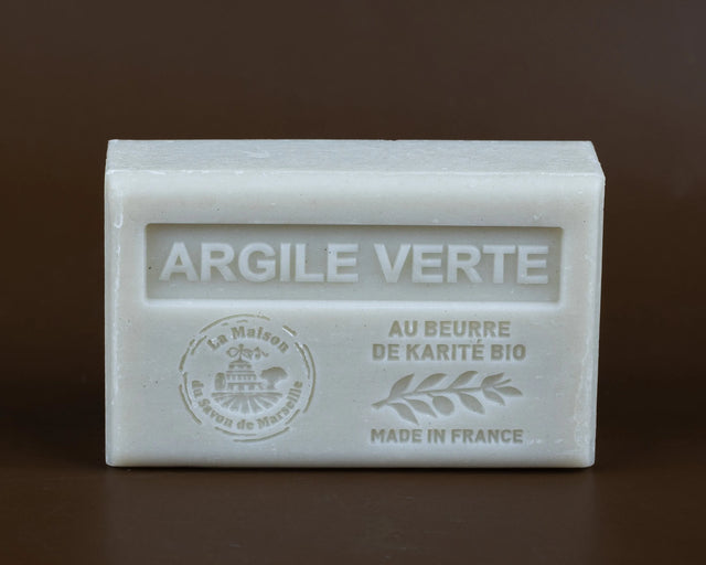 LA MAISON DU SAVON DE MARSEILLE Green Glay, French Soap with Organic Shea Butter, 125g French Soaps UK