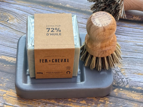 Bastide & Olivier Grey Ceramic Soap Dish for Marseille Soap Cubes French Soaps UK