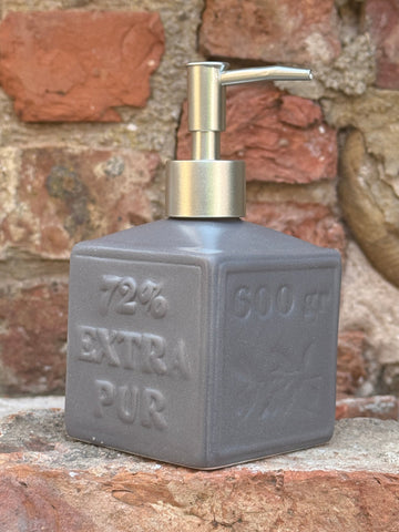 Grey Ceramic Soap Dispenser