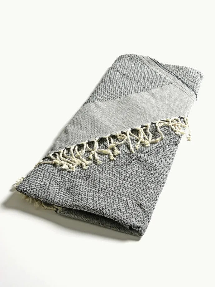 TADÉ PAYS DU LEVANT Hammam Towel, Organic Cotton, Black French Soaps UK