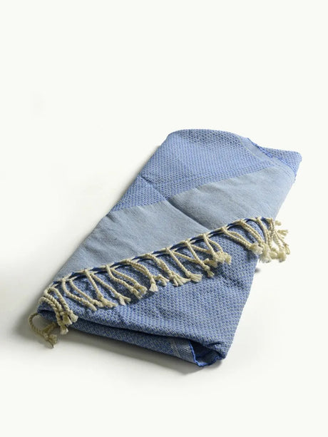 TADÉ PAYS DU LEVANT Hammam Towel, Organic Cotton, Blue French Soaps UK