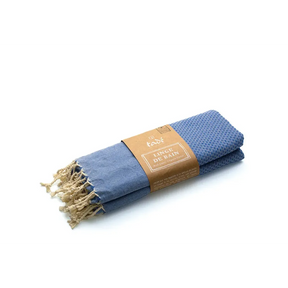 TADÉ PAYS DU LEVANT Hammam Towel, Organic Cotton, Blue French Soaps UK