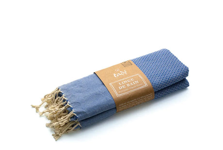 TADÉ PAYS DU LEVANT Hammam Towel, Organic Cotton, Blue French Soaps UK
