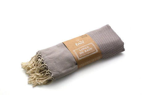TADÉ PAYS DU LEVANT Hammam Towel, Organic Cotton, Grey French Soaps UK