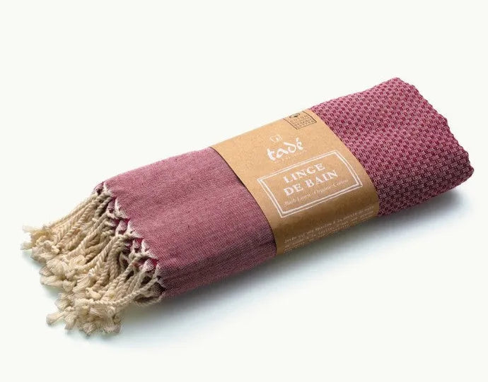 TADÉ PAYS DU LEVANT Hammam Towel, Organic Cotton, Rose French Soaps UK