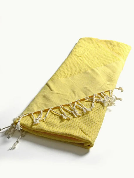 TADÉ PAYS DU LEVANT Hammam Towel, Organic Cotton, Yellow French Soaps UK