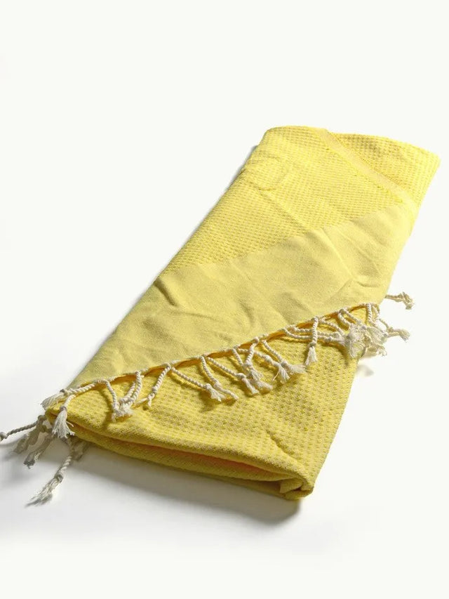 TADÉ PAYS DU LEVANT Hammam Towel, Organic Cotton, Yellow French Soaps UK
