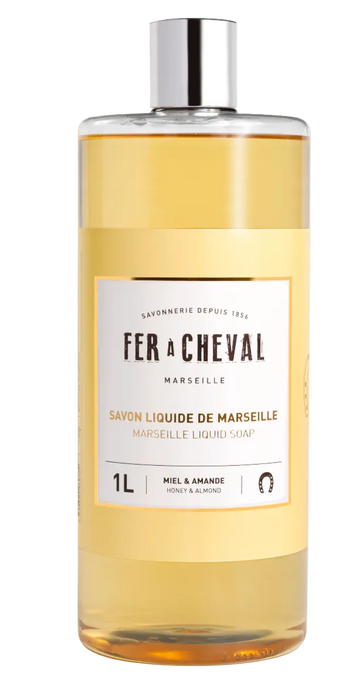 FER A CHEVAL Honey & Almond, Marseille Liquid Soap | 1L French Soaps UK