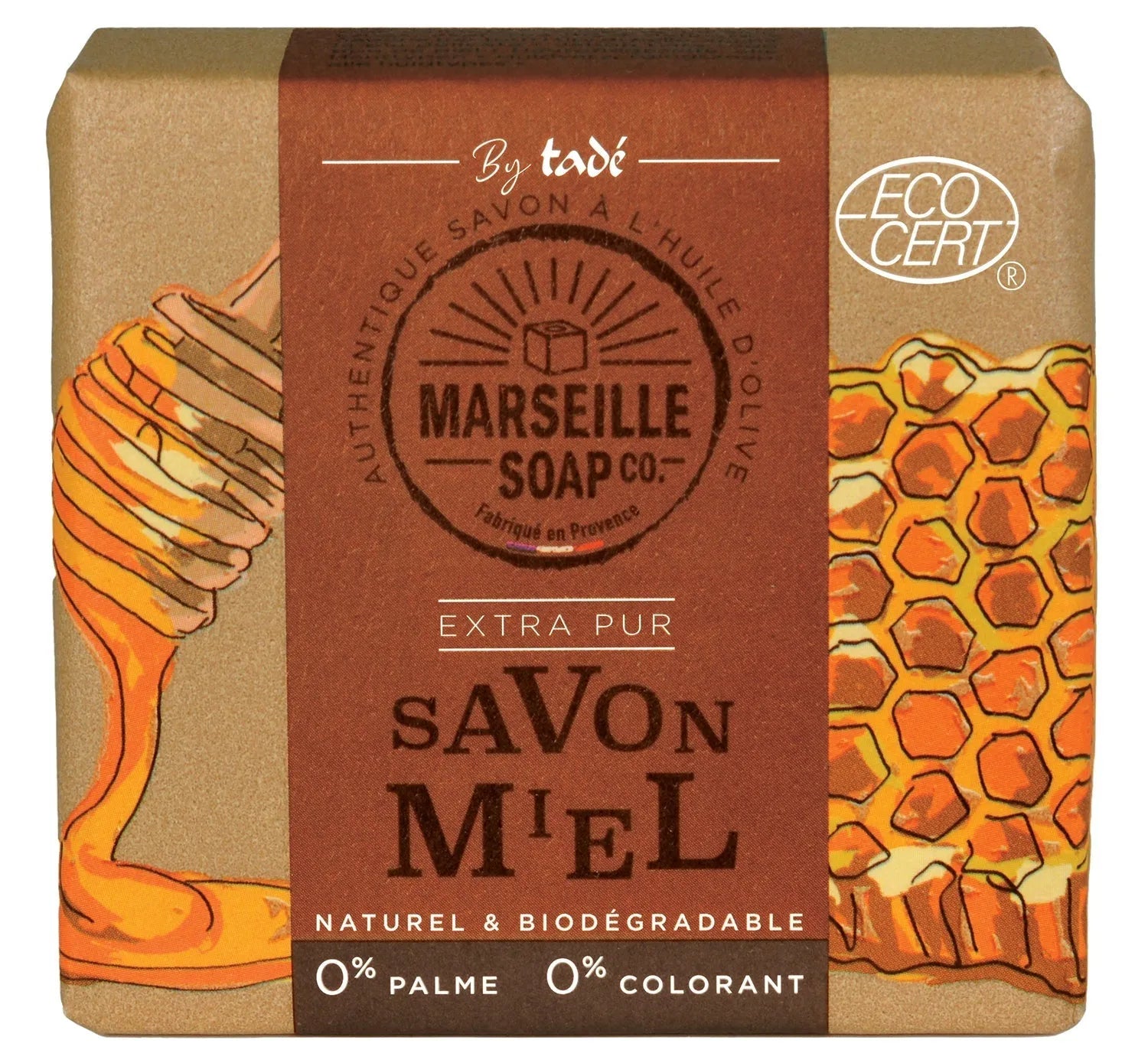 TADÉ PAYS DU LEVANT Honey Marseille Soap with Olive Oil | 100g French Soaps UK