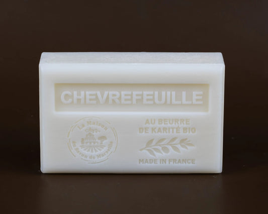 LA MAISON DU SAVON DE MARSEILLE Honeysuckle, French Soap with Organic Shea Butter, 125g French Soaps UK