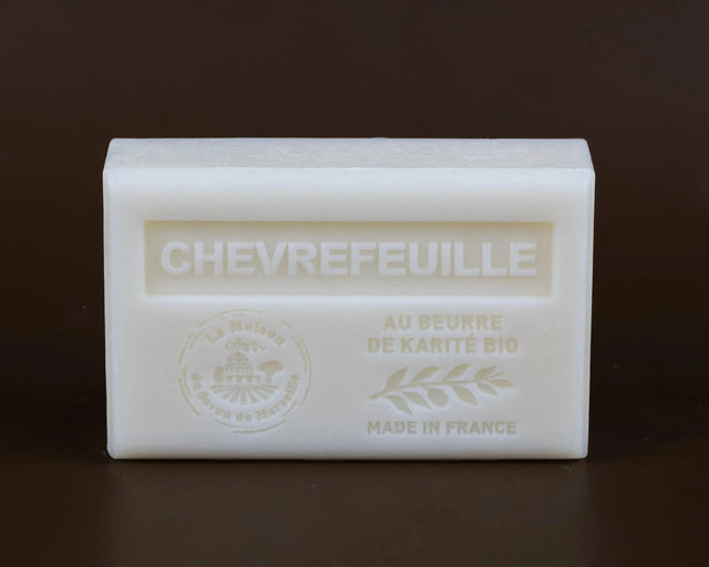 LA MAISON DU SAVON DE MARSEILLE Honeysuckle, French Soap with Organic Shea Butter, 125g French Soaps UK