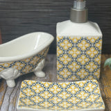 Blue & Yellow Mosaic - Ceramic Soap Dispenser