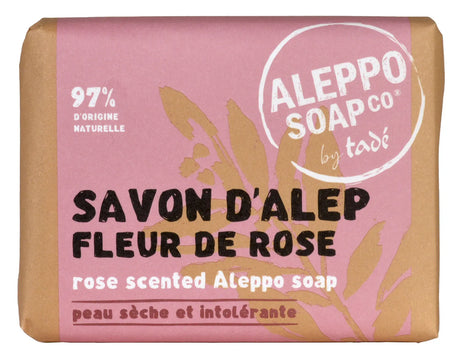 TADÉ PAYS DU LEVANT Ispahan Rose Flower Fragranced Aleppo Soap, for Dry and Intolerant Skin | 100g French Soaps UK