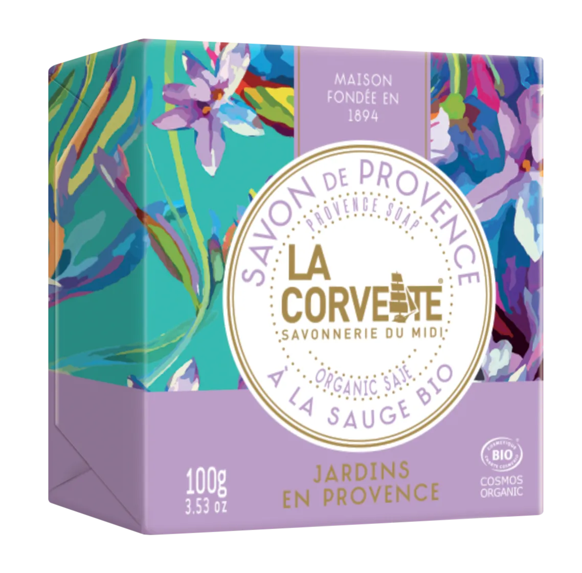 LA CORVETTE Jardins en Provence (Magnolia & Lemon Verbena), 100g, Palm Free & Organic French Soaps UK