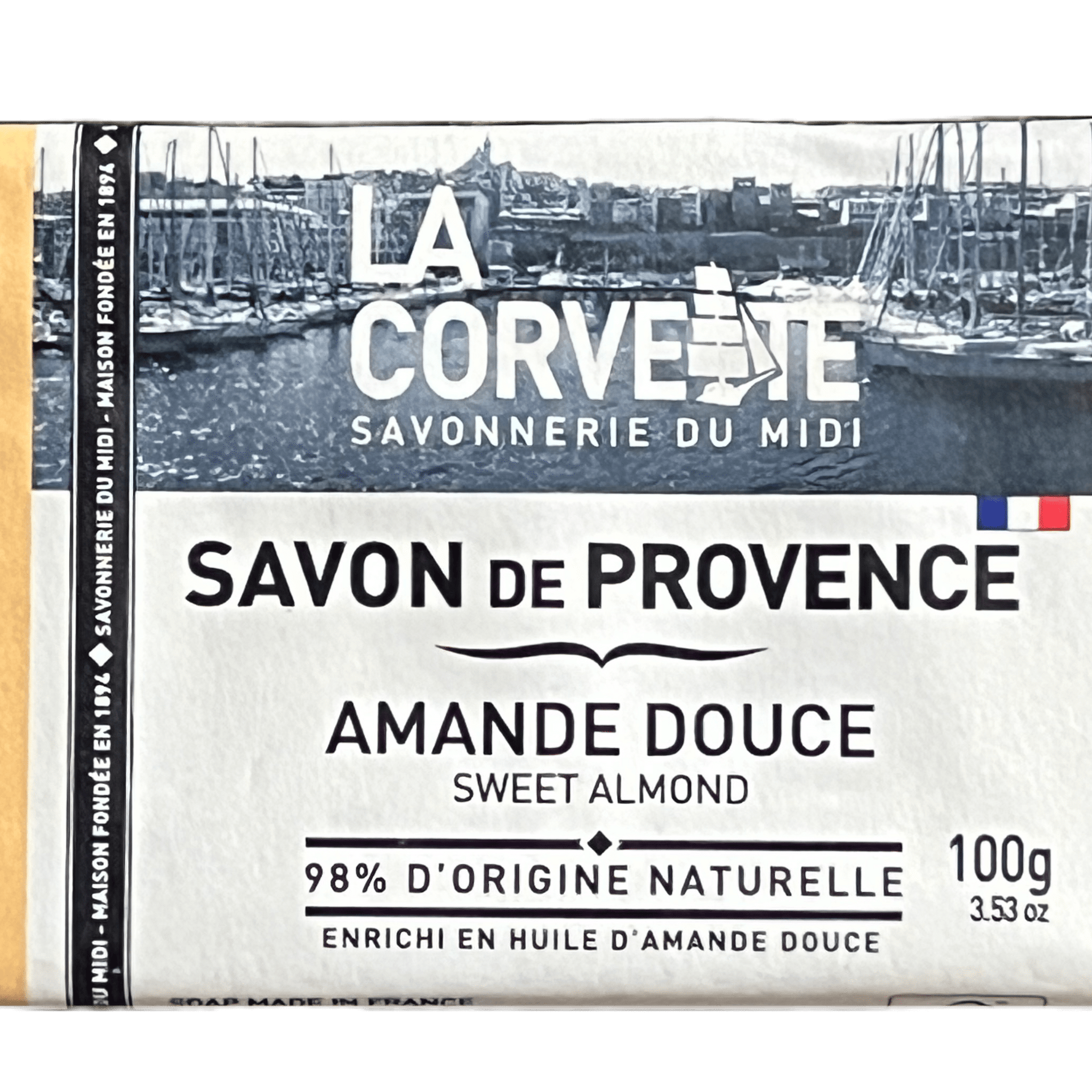LA CORVETTE Almond, Savon de Provence, 100g French Soaps UK