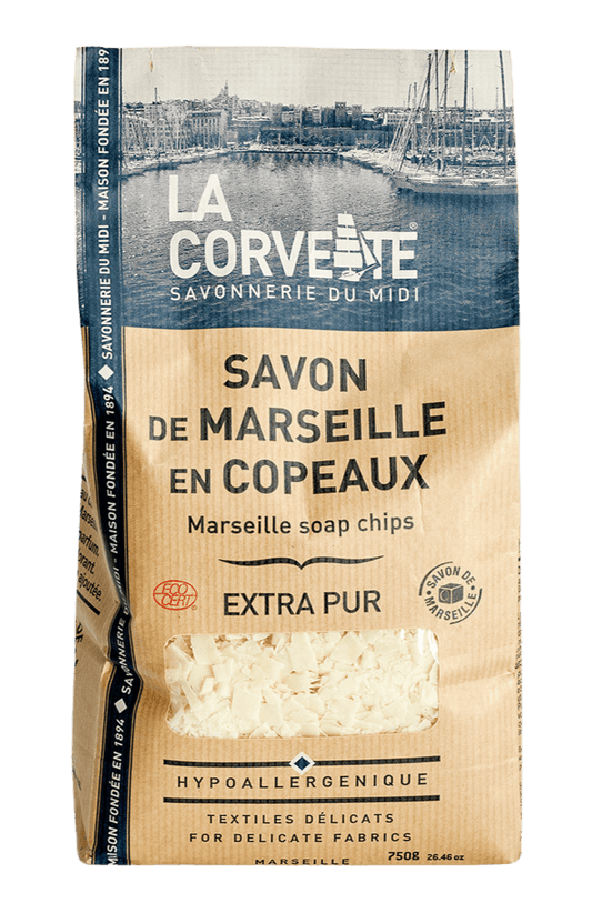 LA CORVETTE Marseille Soap Flakes for Laundry,  Natural | 750g French Soaps UK