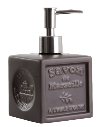 LA MAISON DU SAVON DE MARSEILLE Black Ceramic Soap Dispenser French Soaps UK