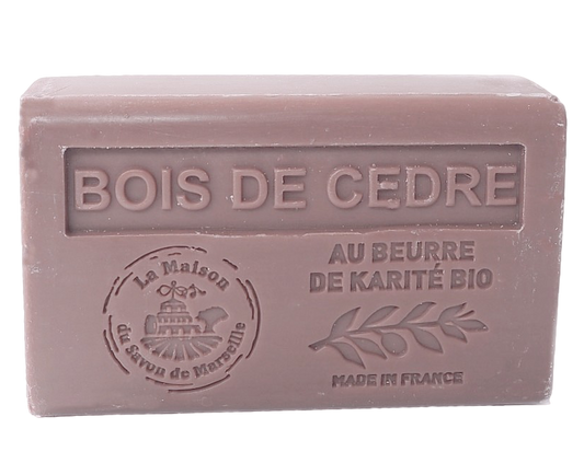 LA MAISON DU SAVON DE MARSEILLE Cedar Wood (Bois de Cedre) French Soap with organic Shea Butter 125g French Soaps UK