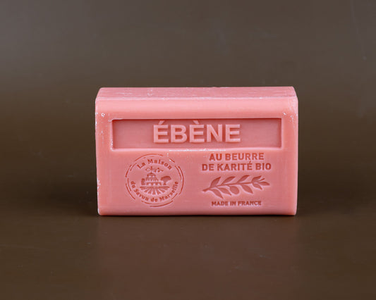 LA MAISON DU SAVON DE MARSEILLE Ebony French Soap with Organic Shea Butter, 125g French Soaps UK