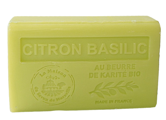 LA MAISON DU SAVON DE MARSEILLE Lemon Basil (Citron Basilic) French Soap with organic Shea Butter 125g French Soaps UK