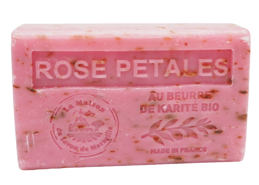 La Maison du Savon de Marseille Rose Petals French Soap with organic Shea Butter 125g French Soaps UK