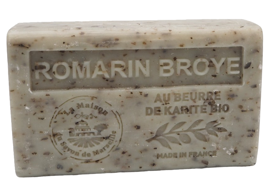 La Maison du Savon de Marseille Rosemary Broyee (Exfoliating) Soap with organic Shea Butter 125g French Soaps UK