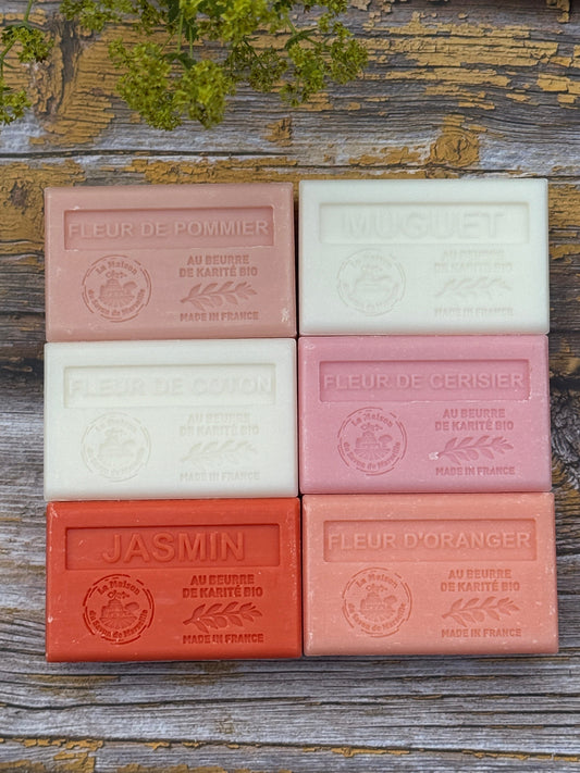 La Maison du Savon de Marseille Spring Blossom,  6 x 125g Soap Bars  |  Unwrapped French Soaps UK