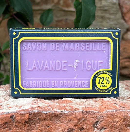 BLEU JAUNE Lavender & Fig, Marseille Soap with Shea Butter | 100g French Soaps UK