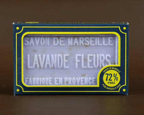 BLEU JAUNE Lavender Flower, Exfoliating Marseille Soap with Shea Butter | 100g French Soaps UK