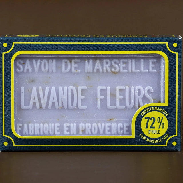 BLEU JAUNE Lavender Flower, Exfoliating Marseille Soap with Shea Butter | 100g French Soaps UK