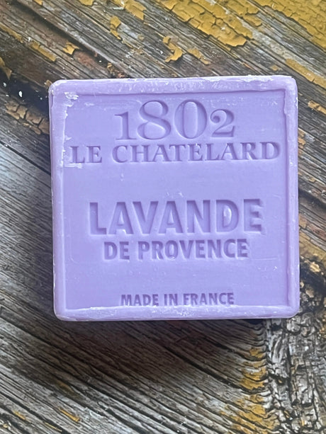 LE CHATELARD 1802 Lavender Marseille Soap, 72% Coconut, Olive and Almond Oil, 100g |  PALM FREE French Soaps UK
