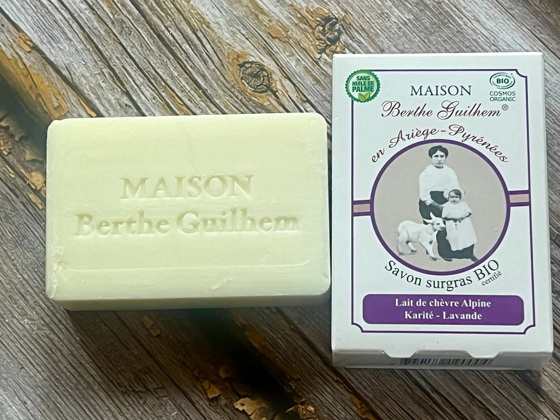 MAISON BERTHE GUILHEM Lavender Oils & Shea Butter | Organic Alpine Goat's Milk | 100g French Soaps UK
