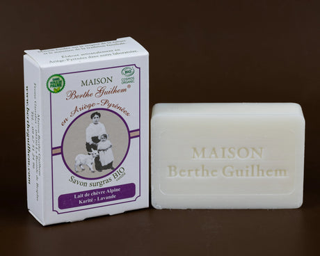MAISON BERTHE GUILHEM Lavender Oils & Shea Butter | Organic Alpine Goat's Milk | 100g French Soaps UK