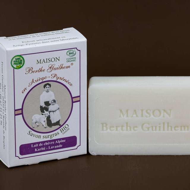 MAISON BERTHE GUILHEM Lavender Oils & Shea Butter | Organic Alpine Goat's Milk | 100g French Soaps UK