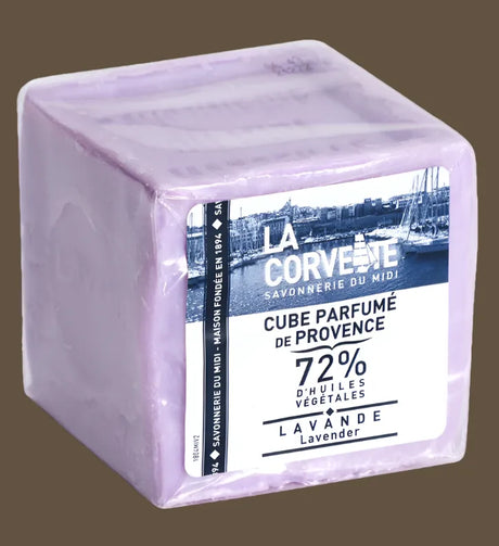 LA CORVETTE Lavender Savon de Provence Cube, 300g French Soaps UK