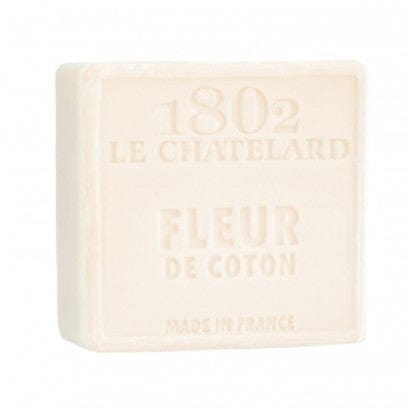 LE CHATELARD 1802 Cotton Flower Marseille Soap, 72% Coconut, Olive and Almond Oil, 100g |  PALM FREE French Soaps UK