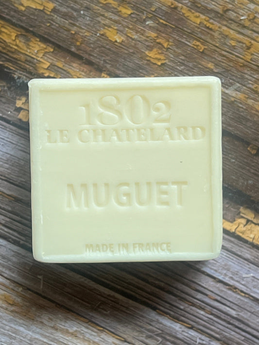 LE CHATELARD 1802 Muguet (Lily of the Valley) Marseille Soap, 72% Coconut, Olive and Almond Oil, 100g |  PALM FREE French Soaps UK
