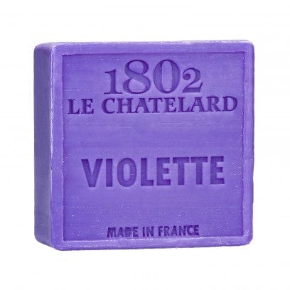 LE CHATELARD 1802 Violet Marseille Soap, 72% Coconut, Olive and Almond Oil, 100g |  PALM FREE French Soaps UK