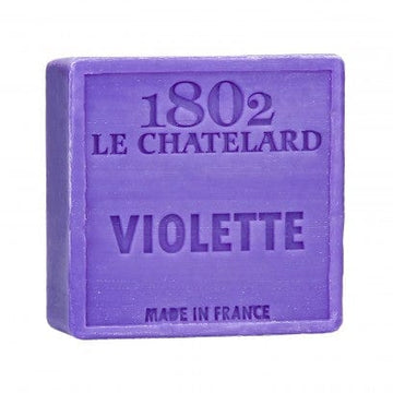 LE CHATELARD 1802 Violet Marseille Soap, 72% Coconut, Olive and Almond Oil, 100g |  PALM FREE French Soaps UK