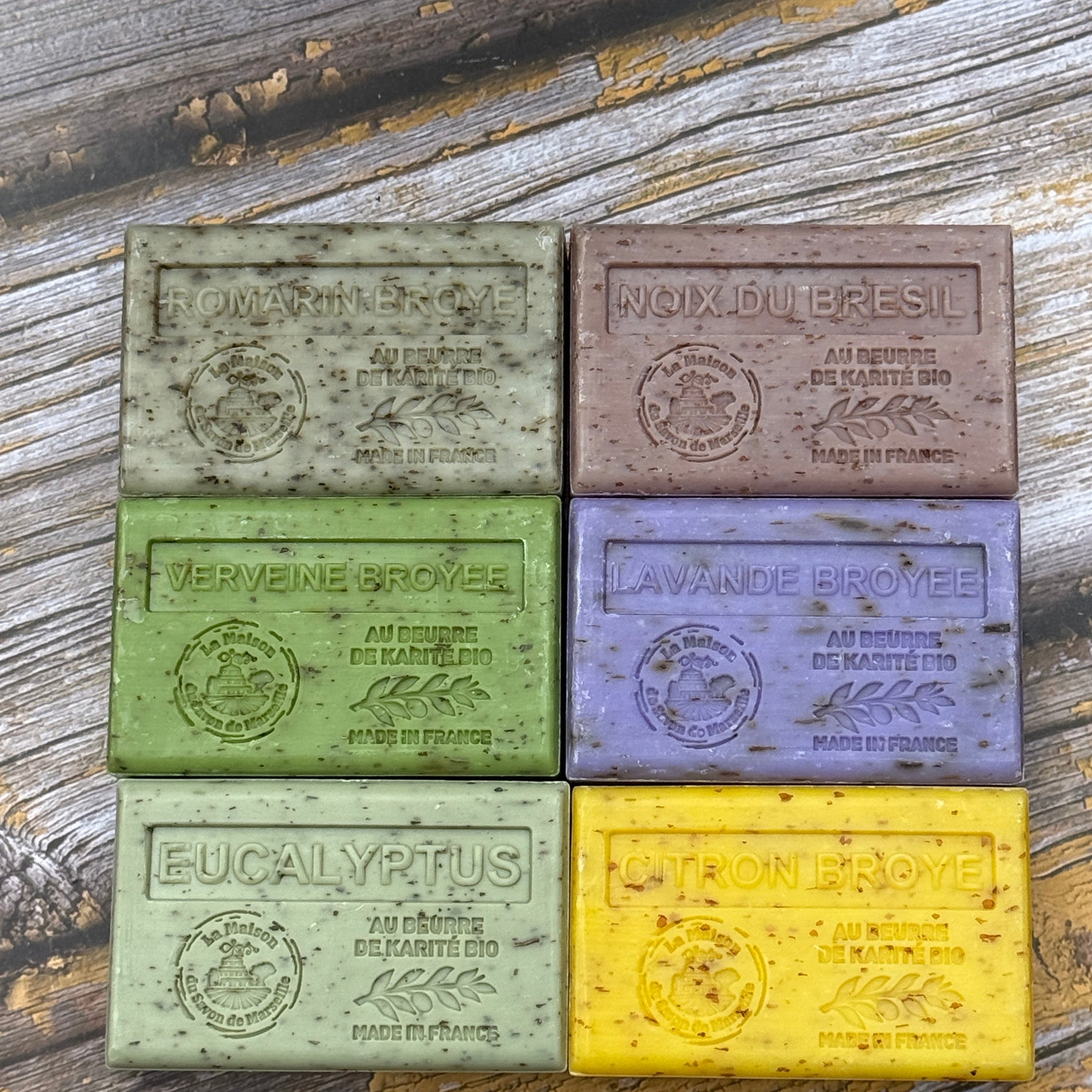 La Maison du Savon de Marseille Le Mistral, Exfoliating, 6 x 125g Soap Bars  |  Unwrapped French Soaps UK