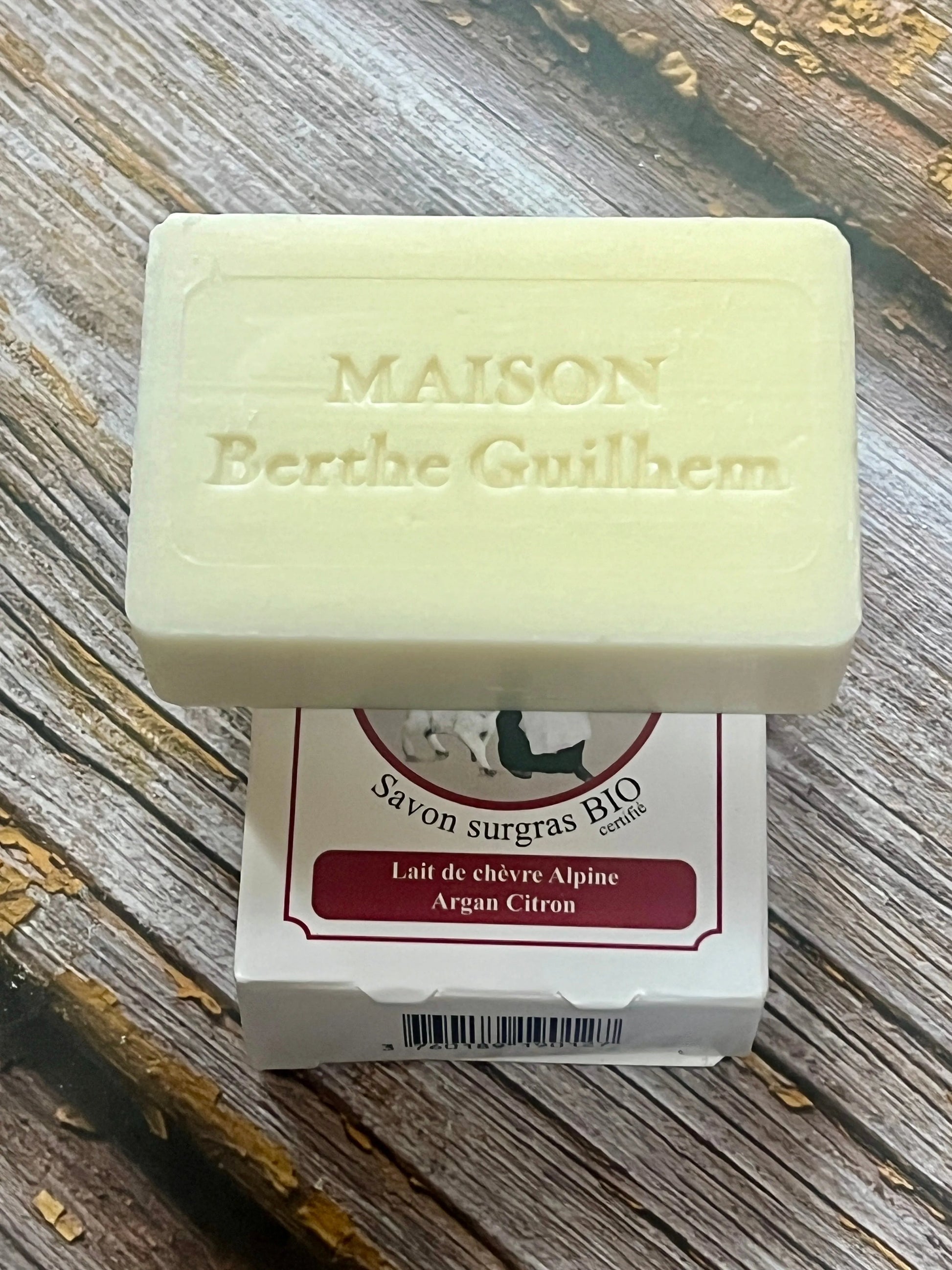 MAISON BERTHE GUILHEM Lemon & Argan Oils | Organic Alpine Goat's Milk | 100g French Soaps UK