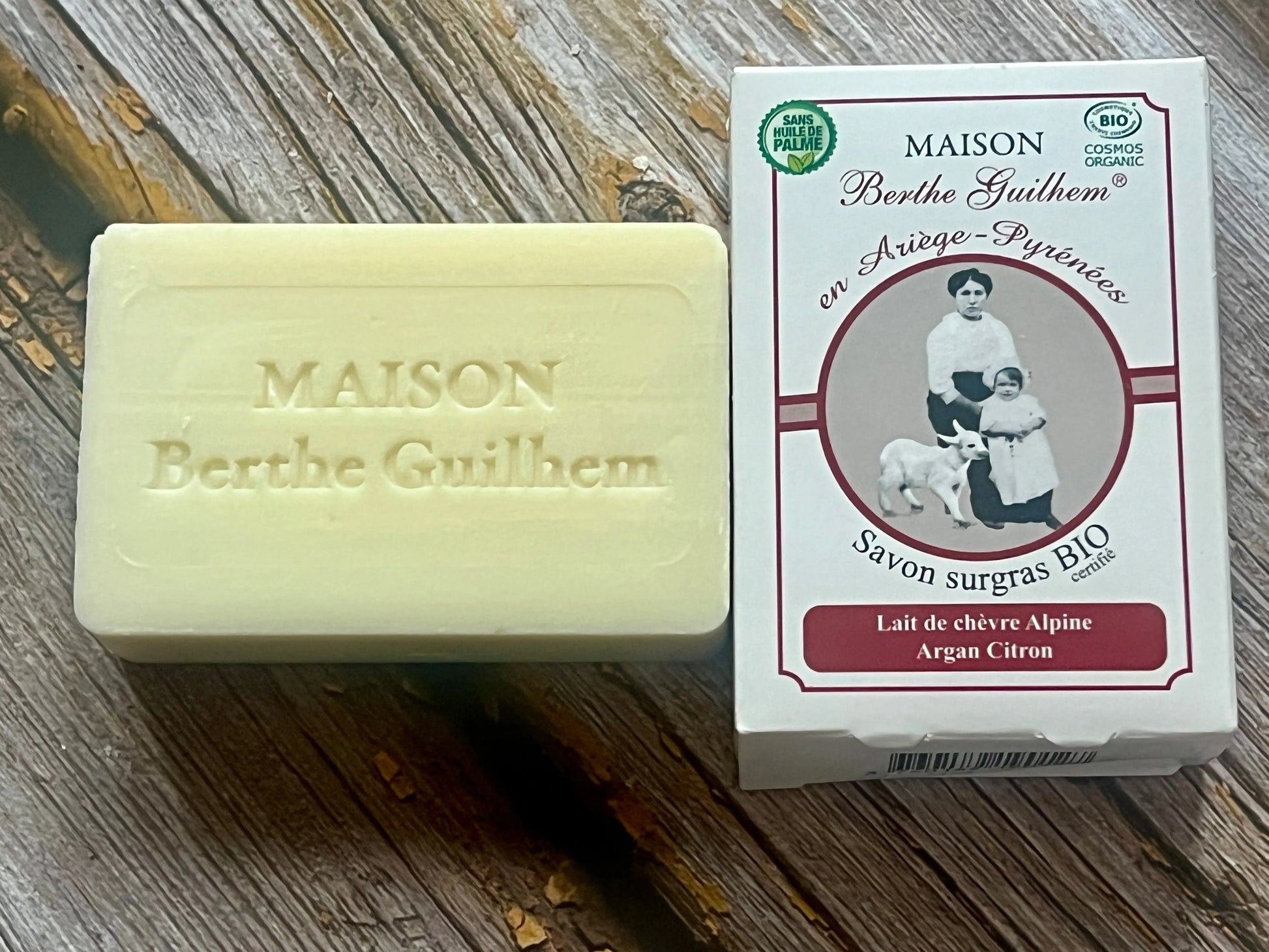 MAISON BERTHE GUILHEM Lemon & Argan Oils | Organic Alpine Goat's Milk | 100g French Soaps UK
