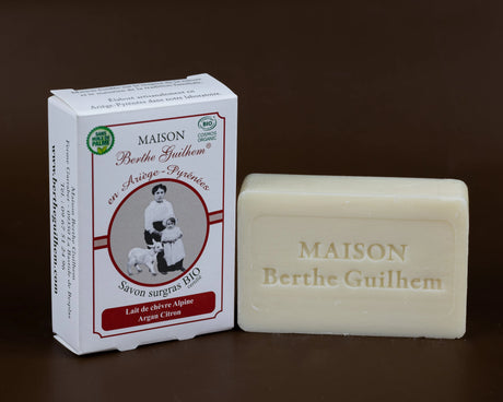 MAISON BERTHE GUILHEM Lemon & Argan Oils | Organic Alpine Goat's Milk | 100g French Soaps UK