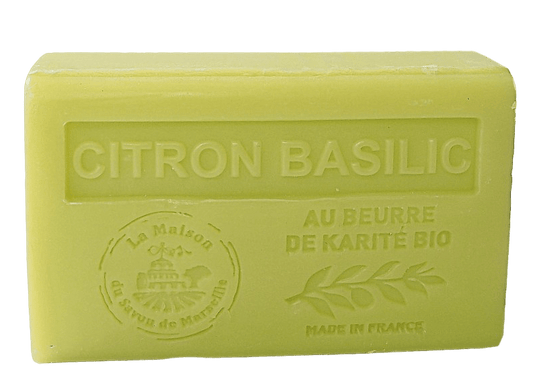 Lemon Basil (Citron Basilic) French Soap with organic Shea Butter 125g