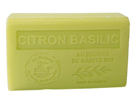 LA MAISON DU SAVON DE MARSEILLE Lemon Basil (Citron Basilic) French Soap with organic Shea Butter 125g French Soaps UK
