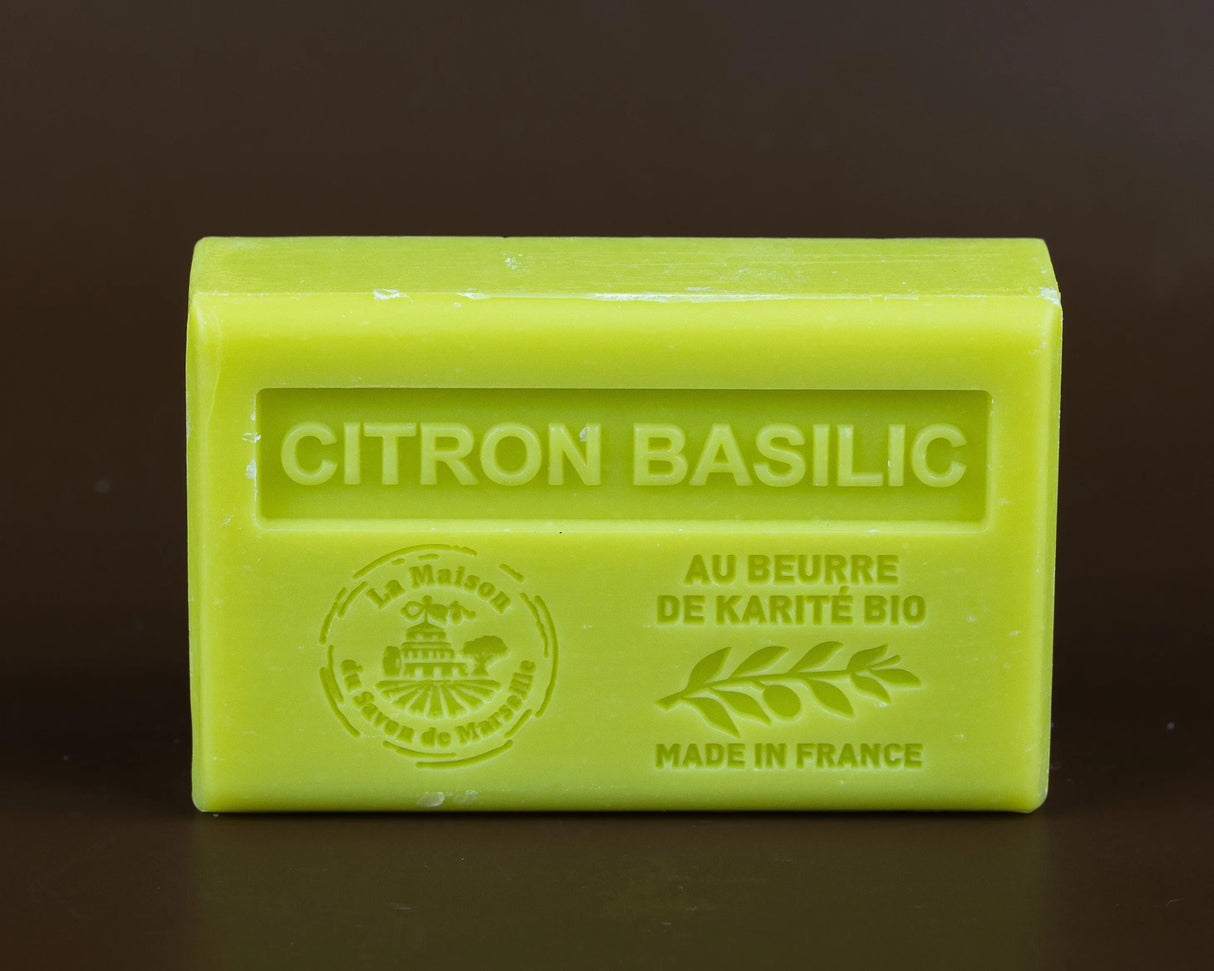 LA MAISON DU SAVON DE MARSEILLE Lemon Basil (Citron Basilic) French Soap with organic Shea Butter 125g French Soaps UK