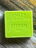 LE CHATELARD 1802 Lime Marseille Soap, 72% Coconut, Olive and Almond Oil, 100g | PALM FREE French Soaps UK