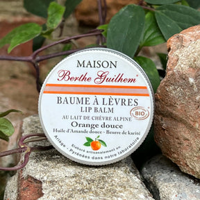 MAISON BERTHE GUILHEM Lip Balm with Organic Alpine Goat's Milk & Sweet Orange Oil | 30ml French Soaps UK