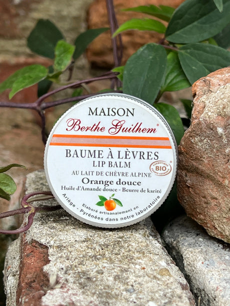 MAISON BERTHE GUILHEM Lip Balm with Organic Alpine Goat's Milk & Sweet Orange Oil | 30ml French Soaps UK