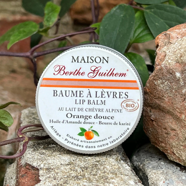MAISON BERTHE GUILHEM Lip Balm with Organic Alpine Goat's Milk & Sweet Orange Oil | 30ml French Soaps UK